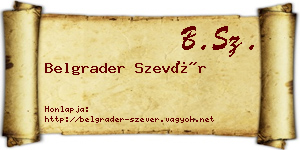 Belgrader Szevér névjegykártya